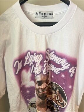 Kobe Bryant tribute White Graphic T-Shirt Do Not Disturb by Ferris